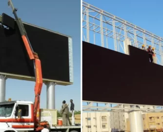 A factory for producing LED advertising screens